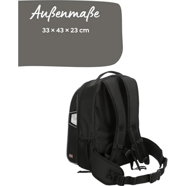 Trixie Rucksack William 33 × 43 × 23 cm, schwarz – Bild 4