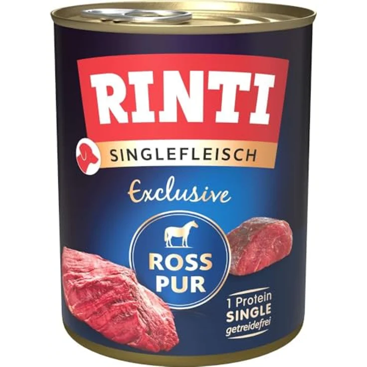 Rinti Singlefleisch Ross pur, Hunde-Nassfutter mit 100% Pferd, 6x800g – Bild 2