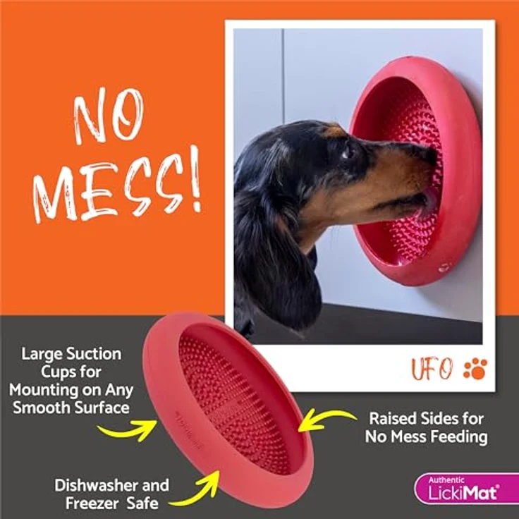 LickiMat Antischlingnapf UFO - Leckmatte für Hunde Slowfeeder ø 19 cm, Naturkautschuk, verschiedene Farben – Bild 6