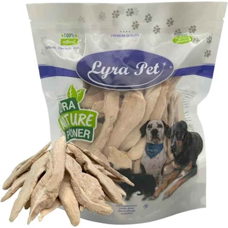 Lyra Pet® 200 g gefriergetrocknete Entenbrust | Hundeleckerli für Welpen & Senioren | Proteinreicher, fettarmer Snacks | Wiederverschließbarer Zip-Beutel – Bild 1