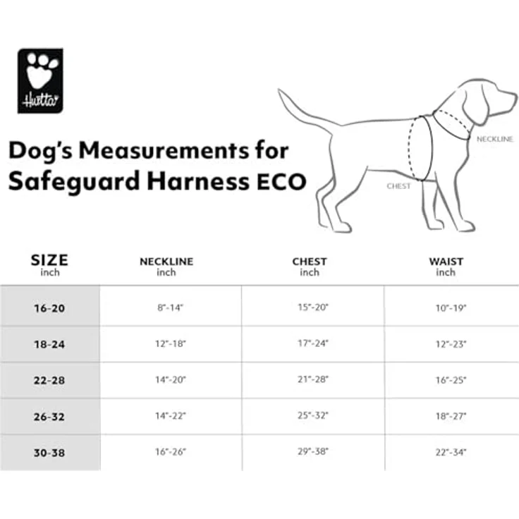 Hurtta Safeguard Hundegeschirr, verstellbar mit reflektierenden Aufdrucken, schwarz, 45-60 cm – Bild 8