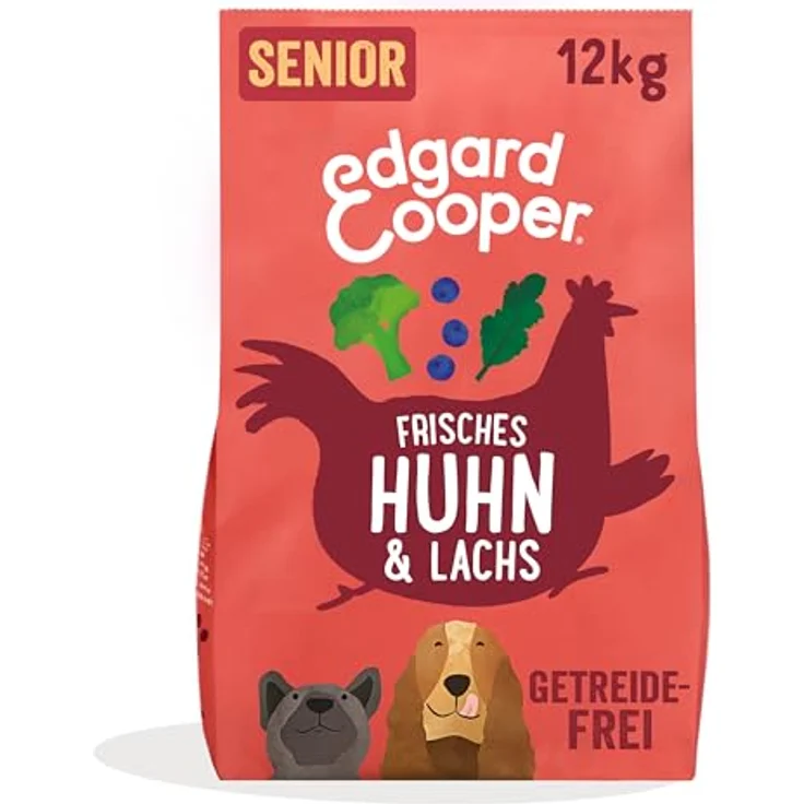 Edgard Cooper Trockenfutter für Senioren Hunde, Frisches Huhn & Lachs, 12 kg, Getreidefrei, Hypoallergen, mit natürlichen Zutaten und essentiellen Aminosäuren – Bild 1
