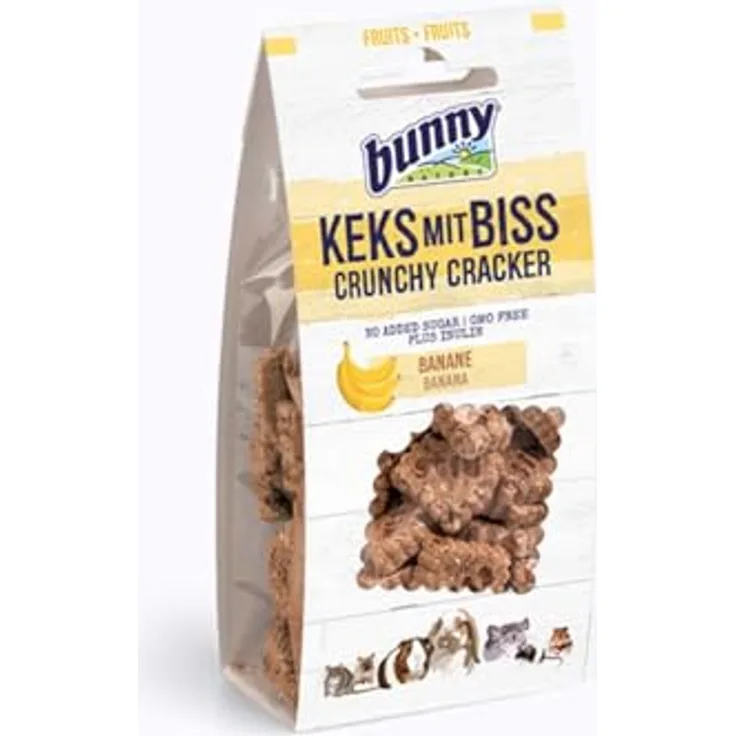 Bunny Keks mit Biss für Nagetiere, Banane, 50g - knackig, gesund, mit Inulin für Blutzuckerregulation