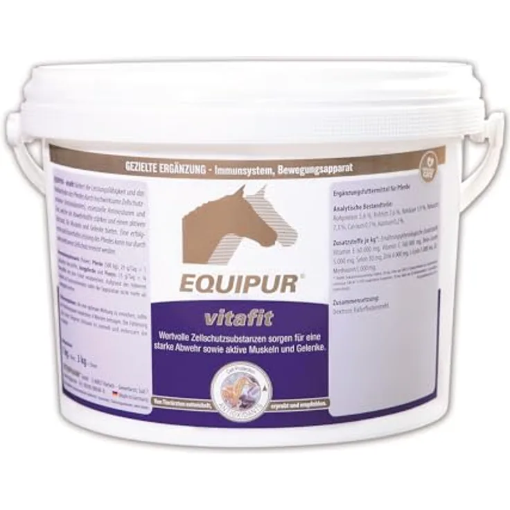Equipur vitafit, Pferdefutter 3 kg für starke Abwehrkräfte mit Vitamin E, C, Beta-Carotin, Zink und Selen