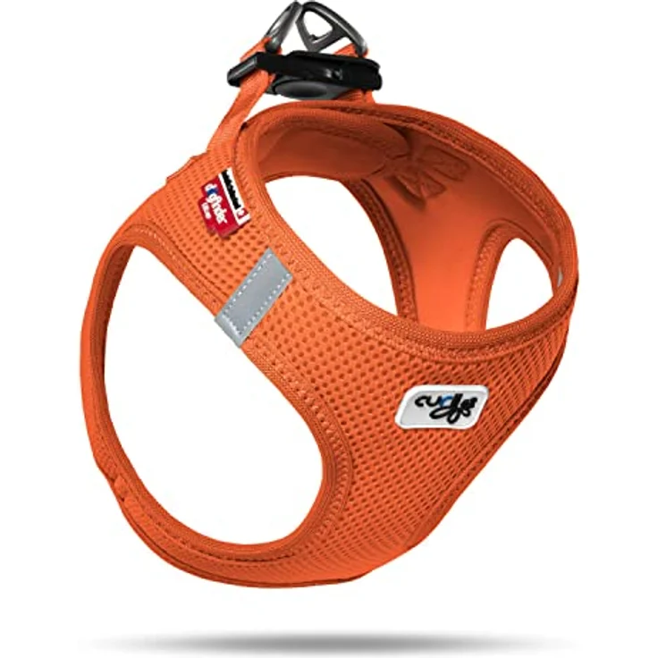 Curli Vest Harness Air-Mesh, Hundegeschirr für kleine und mittelgroße Hunde, atmungsaktiv, Orange, Größe XS – Bild 1