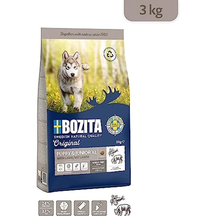 Bozita Original Puppy und Junior XL, Weizenfreies Hunde-Trockenfutter mit Lamm und Hühnchen, 3 kg – Bild 2