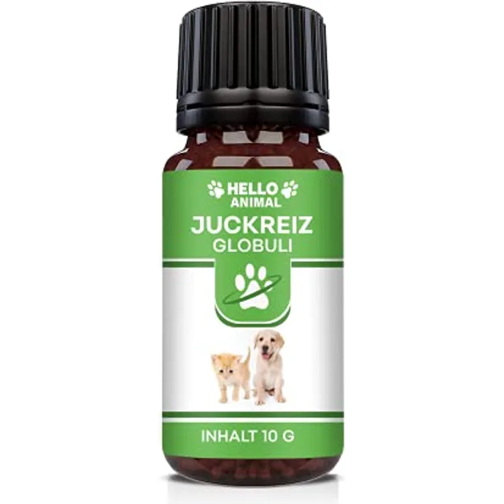 HelloAnimal Anti Juckreiz GROSSER, natürliches Juckreizmittel für Katze und Hund, mit Bachblüten - 10g gegen Hautreizungen bei Flöhen und Milben