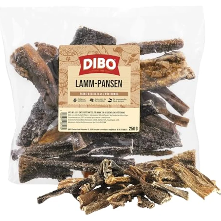 DIBO Lammpansen 250g, gesunde Hundesnacks zur Unterstützung der Darmflora und Stoffwechsel, für alle Altersklassen – Bild 1
