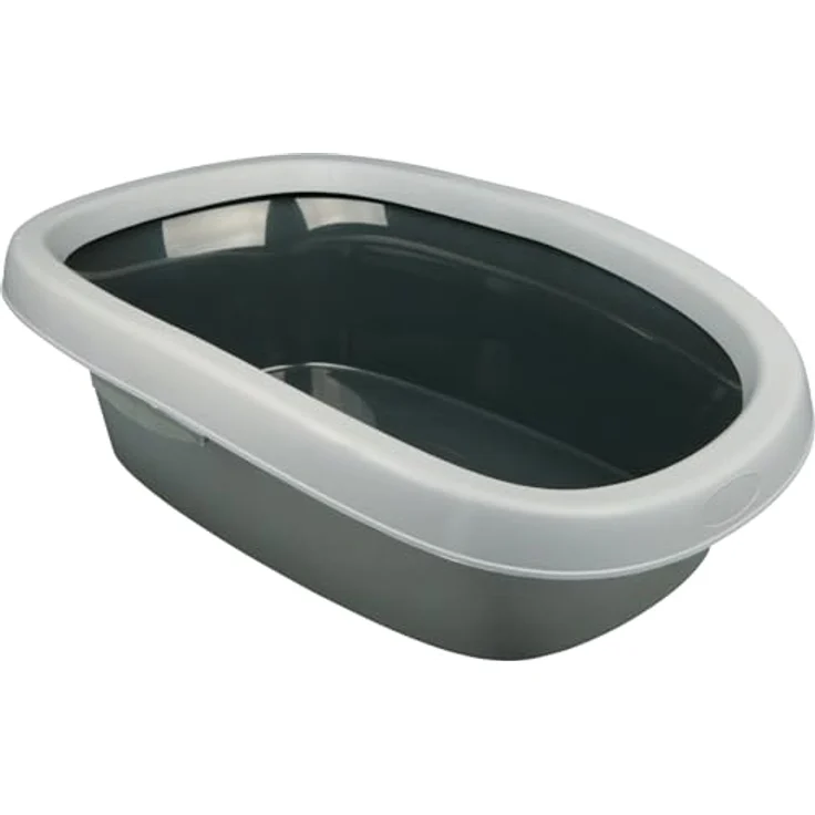 Trixie Katzentoilette Carlo mit Rand und Schaufel grau-hellgrau 38 × 17 × 58 cm – Bild 2