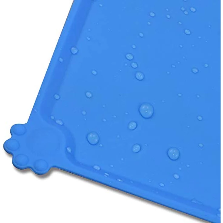 Joytale Silikon-Futtermatte für Hunde, rutschfest und wasserdicht mit erhöhtem Rand, 47 x 30 cm, Blau – Bild 5