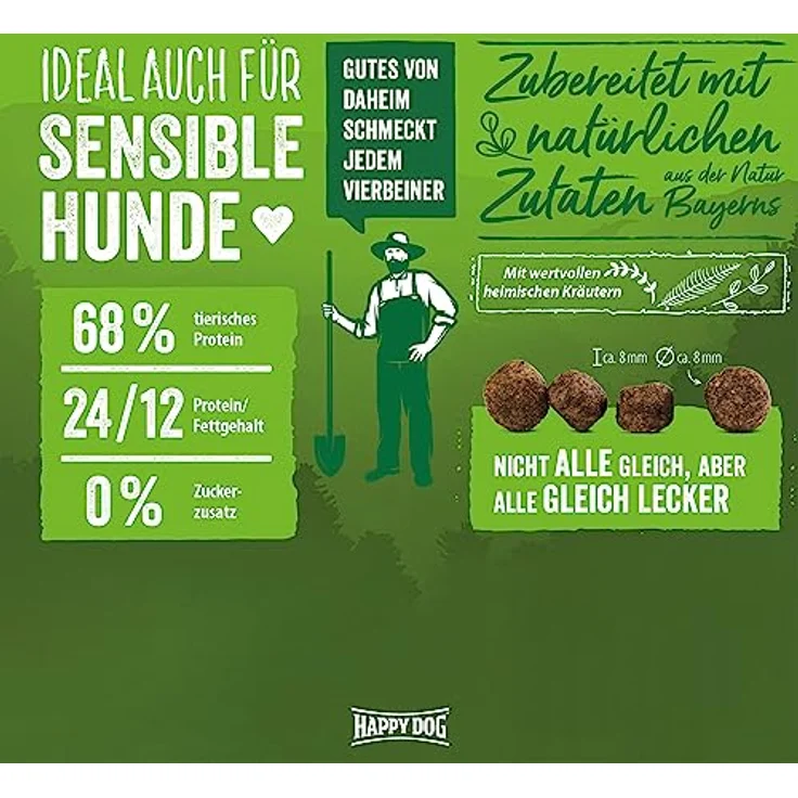 Happy Dog NaturCroq Mini Adult, Trockenfutter für kleine Hunderassen bis 10 kg, Lamm & Reis, 4 kg – Bild 3