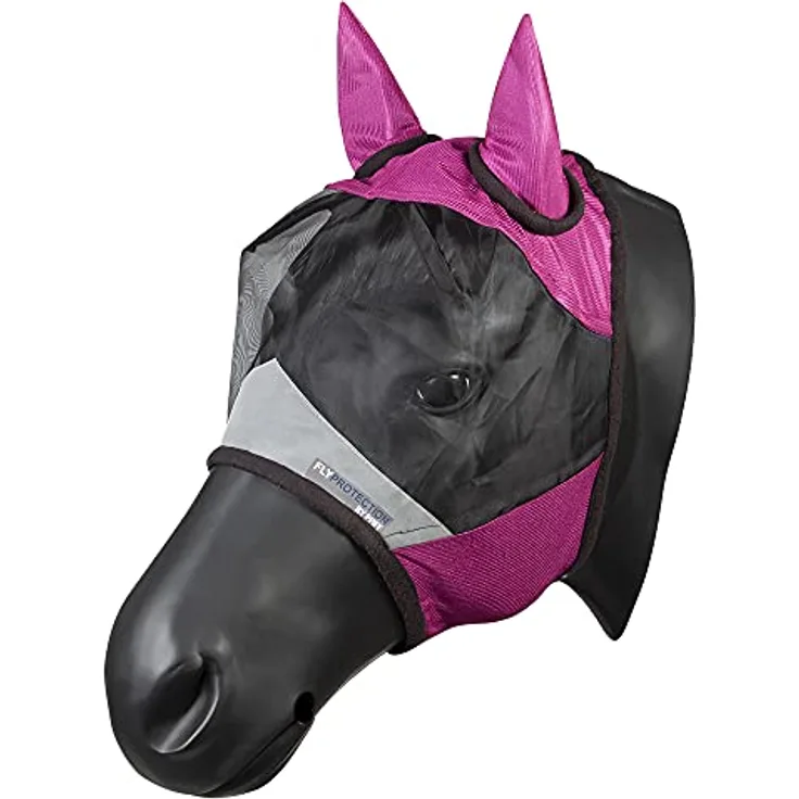 PFIFF Fliegenmaske 102943 mit UV Schutz, atmungsaktives 3D-Mesh, für Shetty, Pink