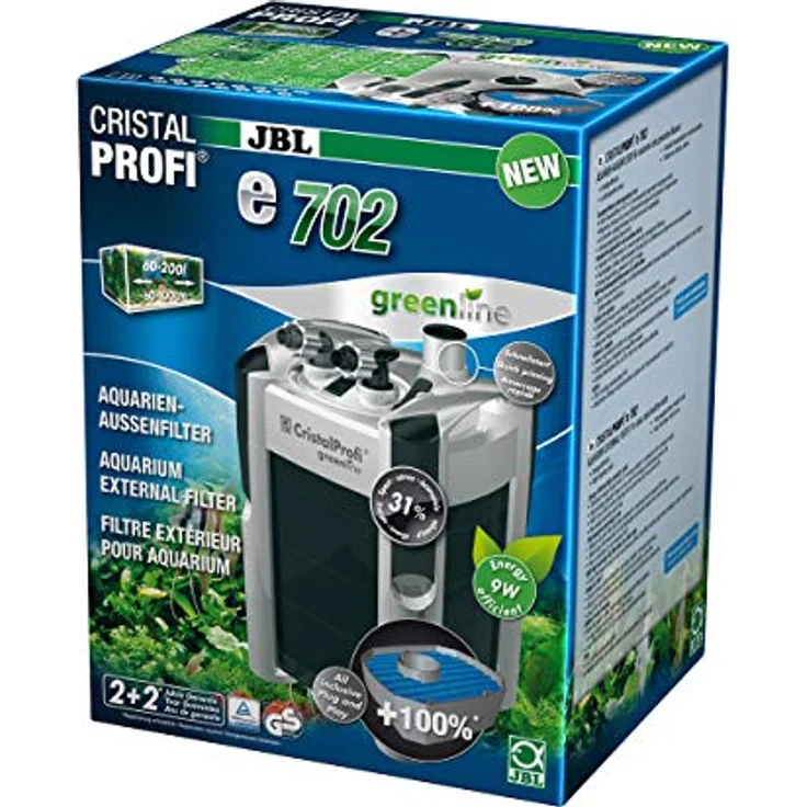 JBL CristalProfi e702 greenline, Außenfilter für Aquarien mit Greenline-Technologie – Bild 1