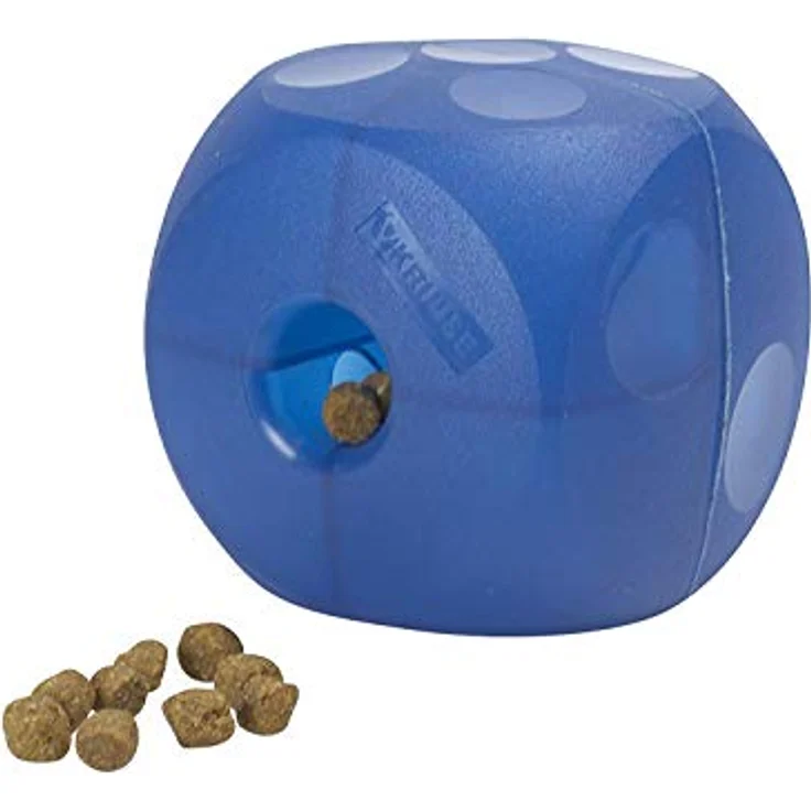 Buster Soft Cube Blue, 12x12cm Treat Dispenser für Hunde, Futterspielzeug ohne Weichmacher, ideal für Holz- und Laminatböden – Bild 1