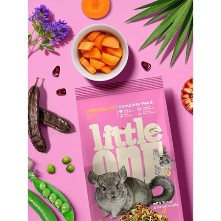 Little One Alleinfutter für Chinchillas, 100% natürliche Zutaten, 5er Pack (5 x 400 g) mit Vitaminen und Mineralstoffen, faserreiche Ernährung – Bild 3