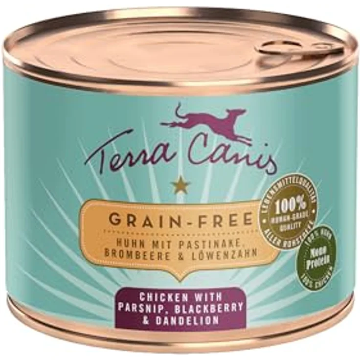 Terra Canis Huhn, Pastinake, Brombeere & Löwenzahn, Getreidefreies Nassfutter, 200g – Premium Hundefutter in 100% Lebensmittelqualität, glutenfrei und reichhaltig – Bild 1