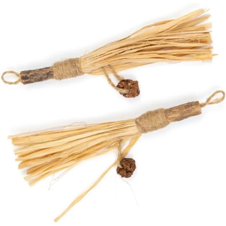 CanadianCat Company Matatabi Sticks mit Bast, Katzenspielzeug zur Förderung der Zahngesundheit, 2 Stück, für kleine bis mittelgroße Katzen – Bild 1