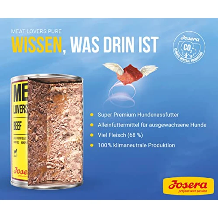Josera Meat Lovers Pure Multipack, Nassfutter für Hunde, hoher Fleischanteil (68 %), getreidefrei, Alleinfuttermittel, 6x400g – Bild 3