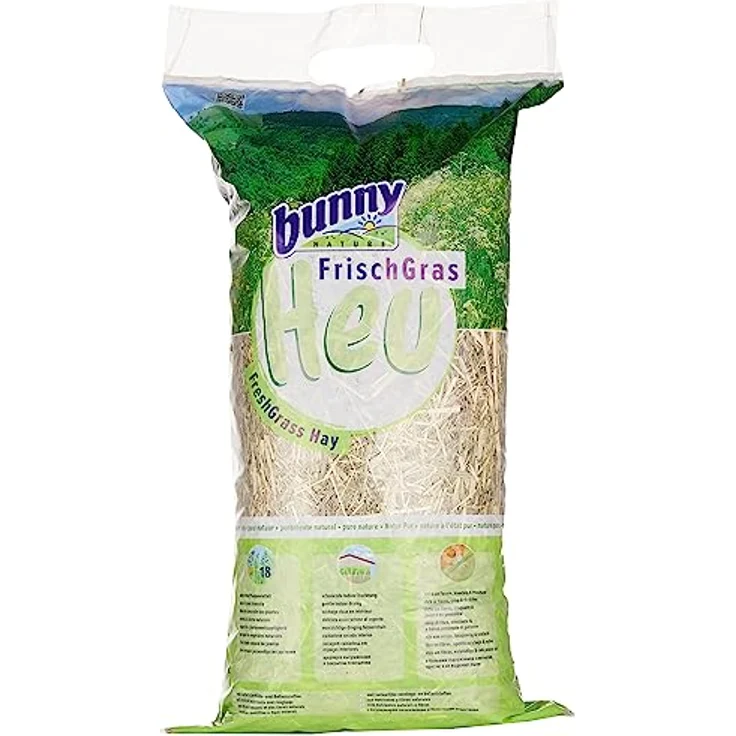 BunnyNature FrischGras Heu, 750 g - Natürliche Pflanzenvielfalt, staubarm und reich an Fasern, schonend getrocknet – Bild 1