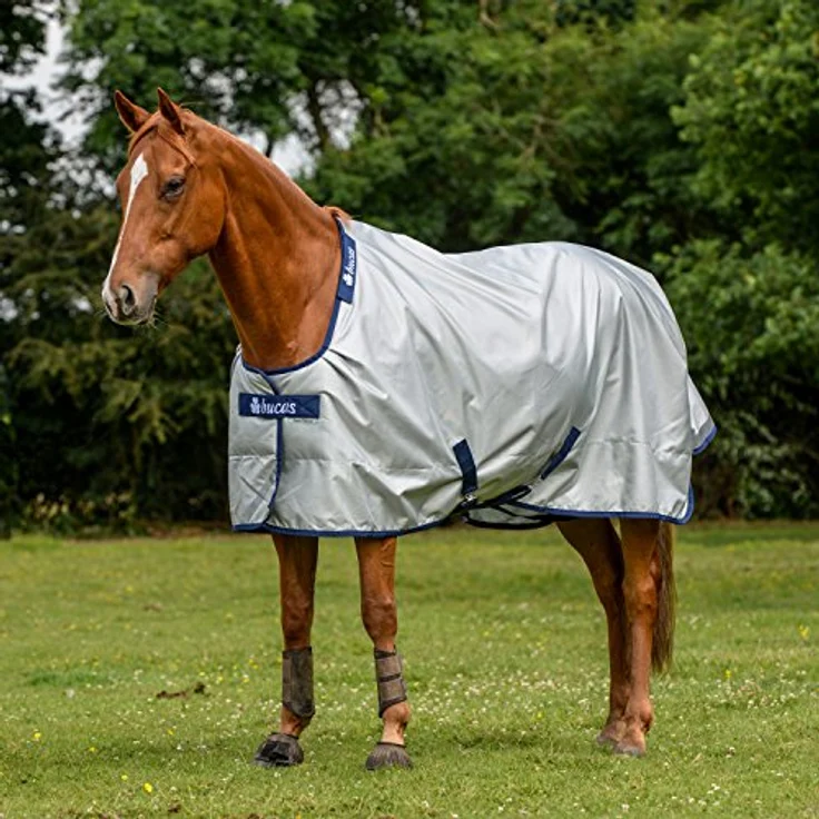 Kerbl Bucas PowerTurnout Pferdedecke Light, stay-dry, 125 cm, Silber – Bild 1