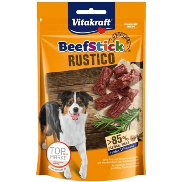 Vitakraft Beef Stick Rustico, Hundesnack mit 85% Muskelfleisch, 55g