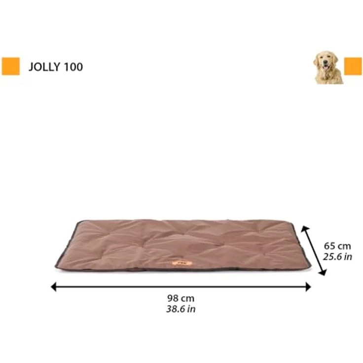 Ferplast Jolly Hundematte Groß, Waschbares Hundebett, Wasserdicht & Kratzfest, 98 x 65 cm, Schwarz – Bild 2