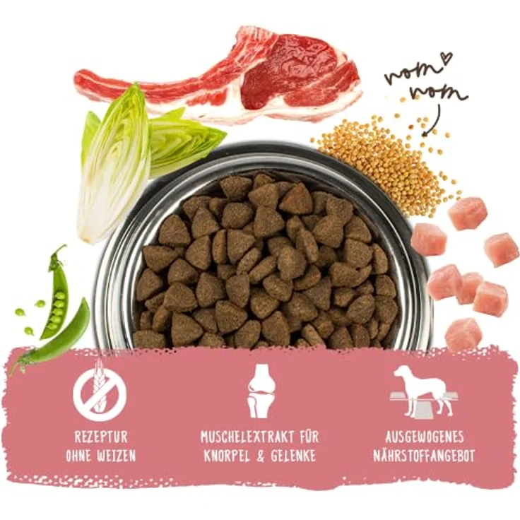 bosch HPC Adult mit Lamm & Reis, weizenfreies Hundetrockenfutter für ausgewachsene Hunde, 1 kg – Bild 2