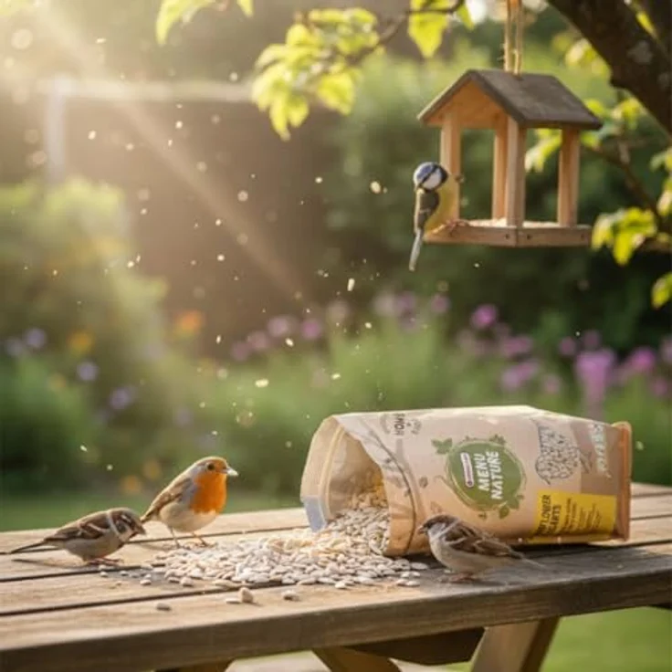 Versele-Laga Menu Nature, geschälte Sonnenblumenkerne, 750 g, ideale Energiequelle für Wild- und Gartenvögel – Bild 2