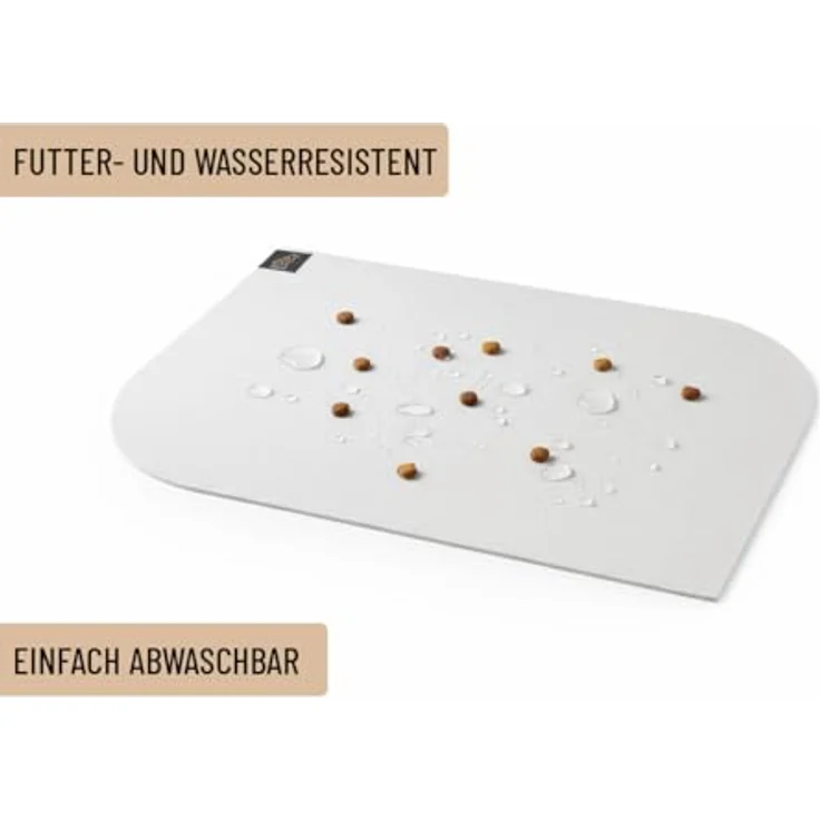 SANOZOO® Napfunterlage „Blatt“, beidseitig rutschfest & waschbar, für Hund & Katze, Schwarz 40 x 60 cm, Made in Germany – Bild 5