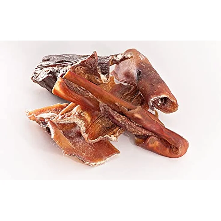 mascota vital Rinderkopfhaut für Hunde, 100% Natur, schonend getrocknet, langanhaltender Kauspaß, ca. 12-15cm Stücke, ideale Zahnreinigung, getreidefrei, 250g – Bild 1