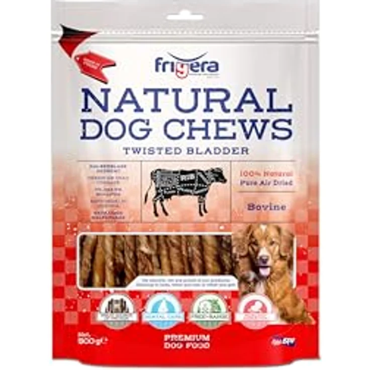 friGERA Kälberblase gedreht 500g, Natürliche, gluten- und getreidefreie Hundesnacks, Unterstützt Zahngesundheit und Verdauung, Mono-Protein – Bild 2