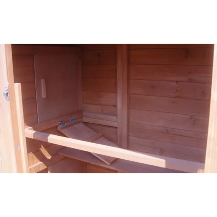 Mucola Hasenstall mit Freilaufgehege, Kleintiergehege aus Holz 171x80x166 cm, inkl. 2 Rampen, 2 Nestboxen (4 Nistplätze), wetterfest und sicher – Bild 5