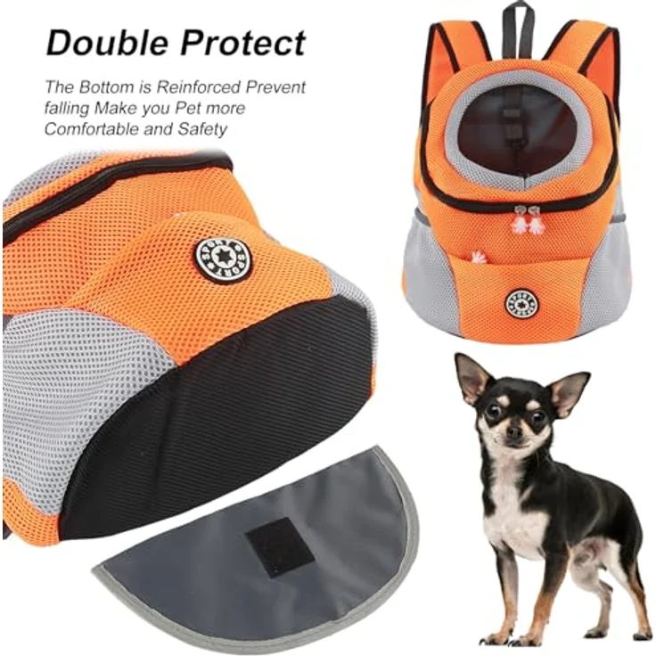 M MUNCASO Hundetrage-Rucksack für kleine Haustiere, atmungsaktives Head-Out-Design, verstellbare Träger, wasserdichter Boden, Medium für Hunde bis 6 kg – Bild 3