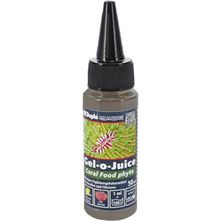 Dupla Marin Gel-o-Juice Coral Food Phyto, 50 ml - flüssiges Ergänzungsfuttermittel zur Förderung von Wachstum und Farbkraft von Korallen