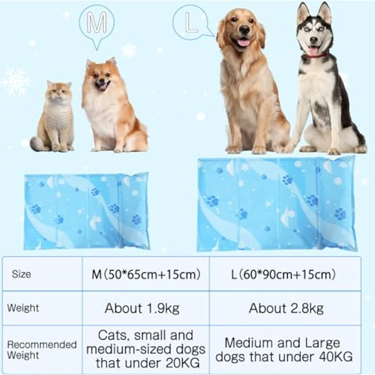 Aisuowa Kühlmatte für Hunde und Katzen, selbstkühlend, kratzfest, langlebig mit ungiftigem Gel, ideale Tierkühlmatte für den Sommer – Bild 5