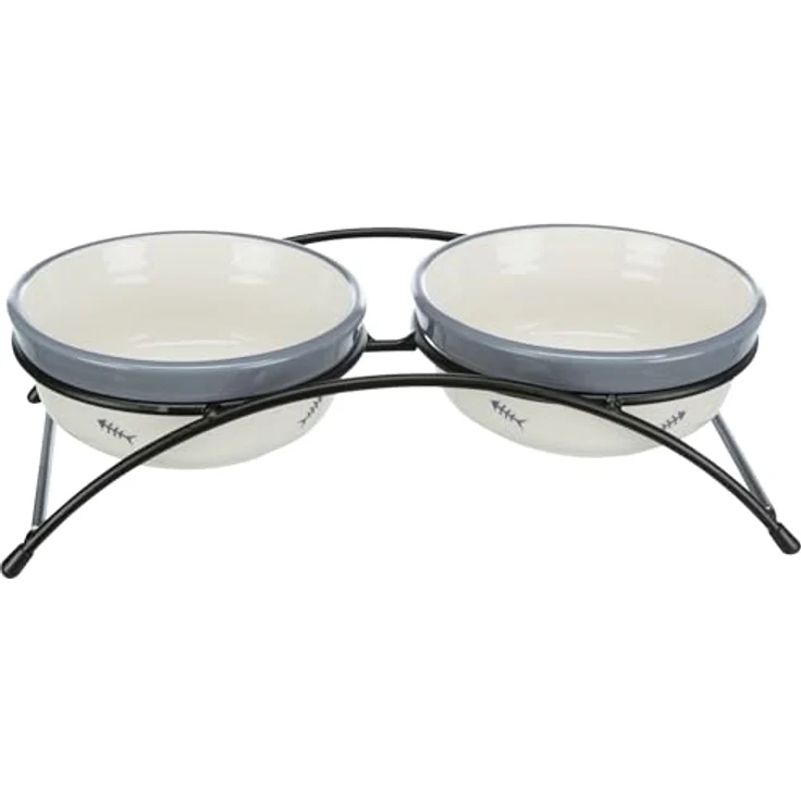 Trixie Keramikschale mit Pfotenabdrücken für Hunde, 1,4 Liter/20 cm, (braun oder taupe) – Bild 3