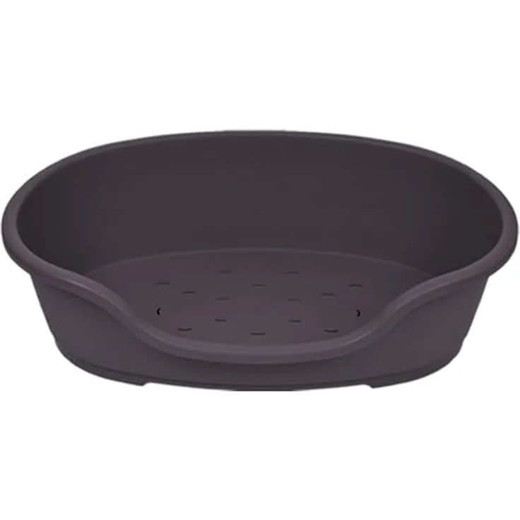 adena Hundekorb Kunststoff 58 cm, robustes Hundebett mit Anti-Rutsch-Füßen, braun – Bild 2