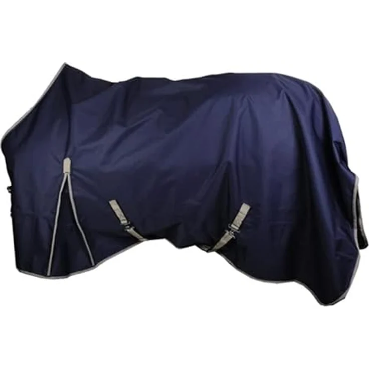 HKM Weidedecke-7285, Fliegendecke Dunkelblau mit abnehmbarem Halsteil, atmungsaktiv, elastische Beingurte, D-Ringe und Klettverschlüsse – Bild 2