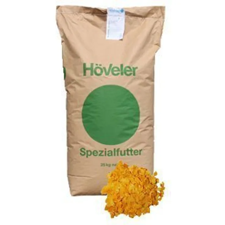 Höveler Maisflocken, 25 kg, optimal verdauliche Futterergänzung für Pferde, hohe Energiedichte, ideal für alte und schwer futtrige Tiere