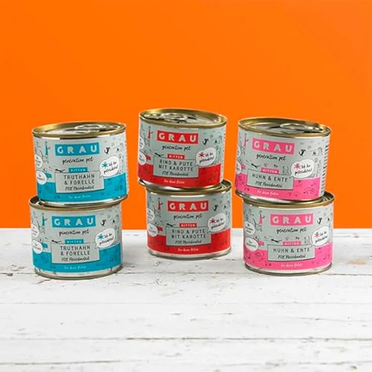 GRAU – Nassfutter für Katzen, Mischtray Kitten Generation Pet, 6er Pack (6 x 200 g), getreidefrei, verschiedene Menüs – Bild 2