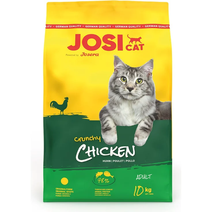 JosiCat Crunchy Chicken, Katzen-Trockenfutter mit Hühnchen für ausgewachsene Katzen, 10kg
