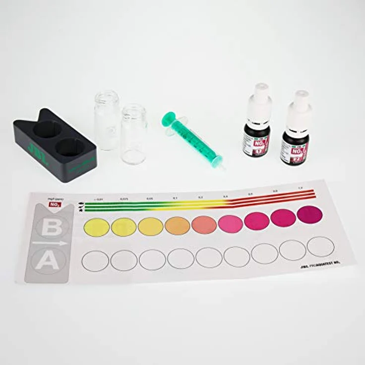 JBL Wassertest-Set ProAquaTest NO2, für Süß-/Meerwasser-Aquarien und Teiche, inklusive Reagenzien und Glasküvetten, ca. 50 Tests – Bild 3