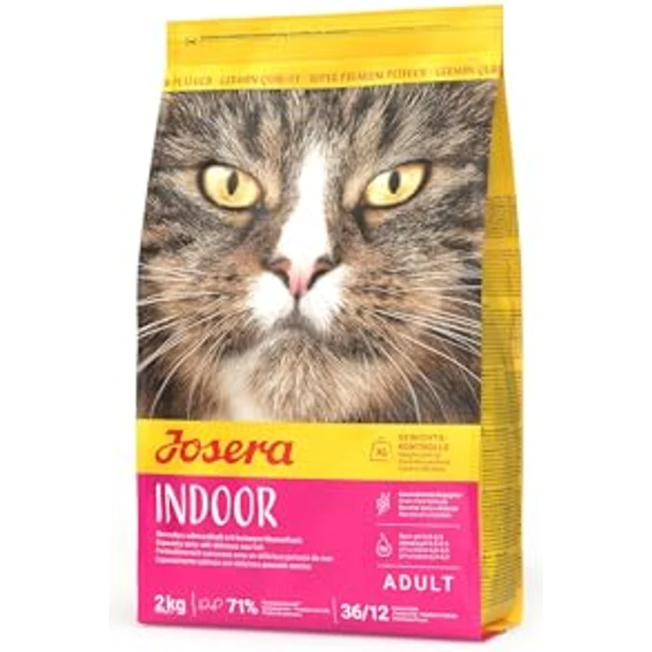 Josera Indoor Cat Adult, Trockenfutter für erwachsene Katzen, 2 kg, getreidefrei mit Meeresfisch und Anti-Haarballen-Effekt – Bild 1