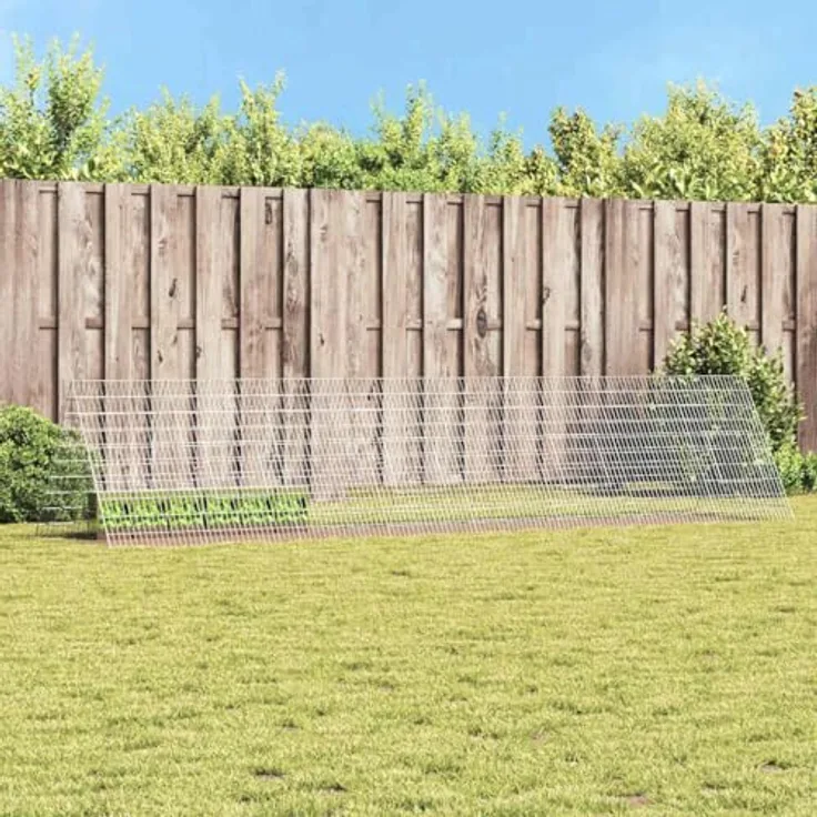 vidaXL Hasenkäfig Silber 215 x 100 x 85 cm, Verzinkter Stahl, Wetterfest und Robust für Garten und Terrasse