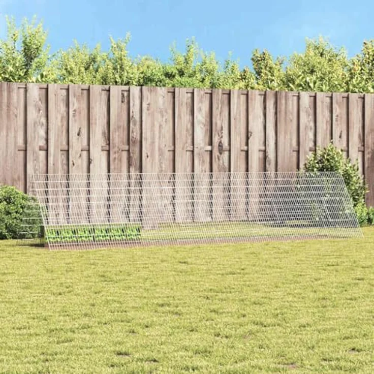 vidaXL Hasenkäfig Silber 215 x 100 x 85 cm, Verzinkter Stahl, Wetterfest und Robust für Garten und Terrasse – Bild 1