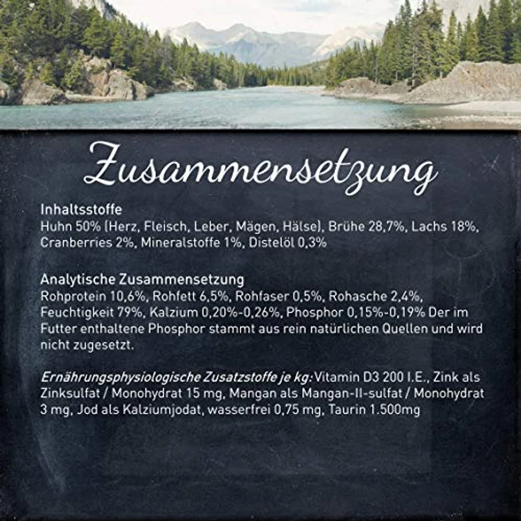 WILDES LAND Huhn & Lachs, Nassfutter für ausgewachsene Katzen mit hohem Fleischanteil, getreidefrei, 12x100g – Bild 5