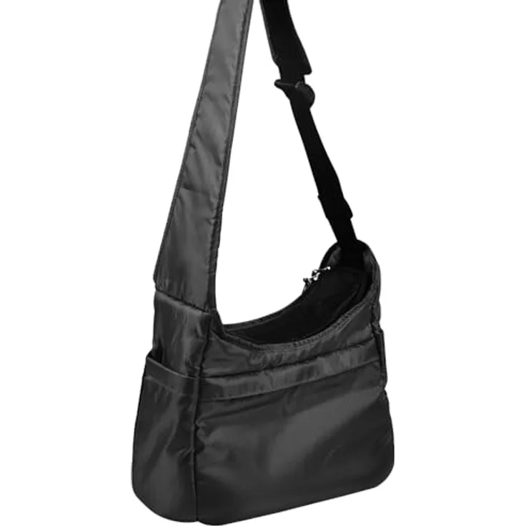 Nobby Tasche PARLA, schwarze Hunde-Transportbox aus strapazierfähigem Meshgewebe, für Tiere bis 5 kg, 37 x 17 x 28 cm