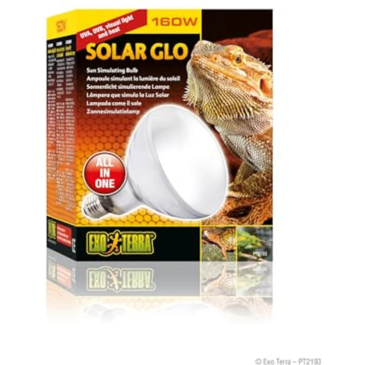 Exo Terra PT2193 Solar-GLO, 160 W Quecksilberdampflampe für Terrarien mit optimalem UVB- und UVA-Anteil – Bild 1