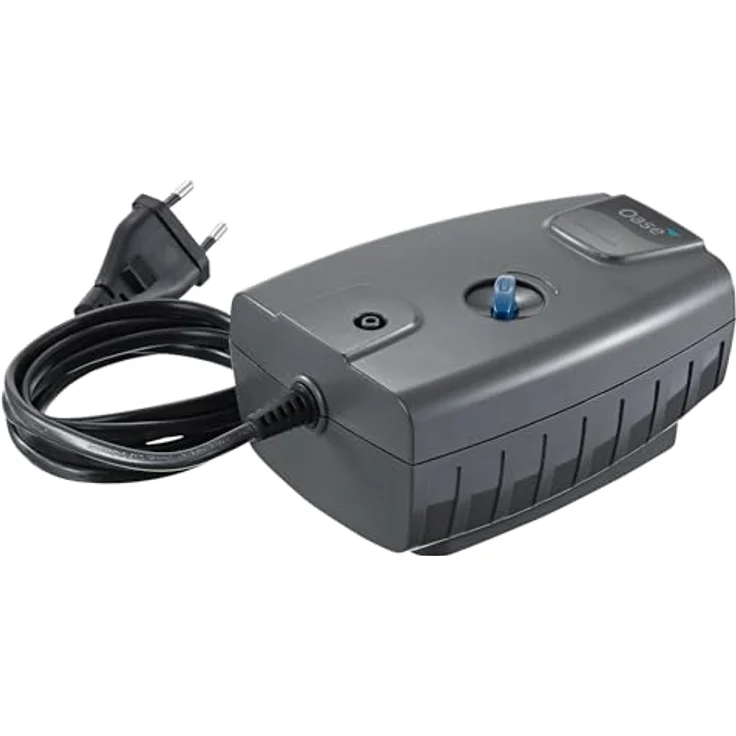 OASE OxyMax 100, Belüfter für Süß- und Meerwasser-Aquarien, 100 l/h, 3,5 W, inkl. 2 m Schlauch, stufenlos regulierbar – Bild 1