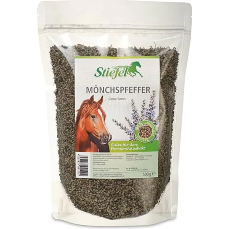 Stiefel Mönchspfeffer, Doppelpack 2 × 500 g, Einzelfuttermittel für Pferde, 100% natürlich, für ausgewogenen Hormonhaushalt – Bild 2